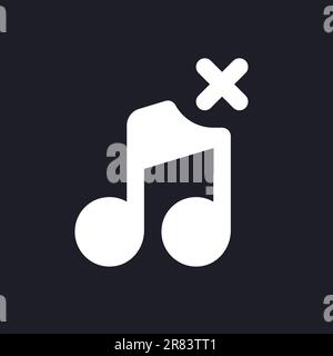 Remove audio track white pixel perfect solid ui icon Stock Vector