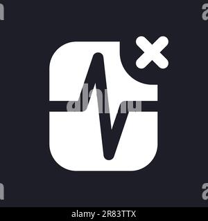 Removed pulse animation white pixel perfect solid ui icon Stock Vector