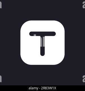 Text overlay pixel perfect white linear ui icon for dark theme Stock ...