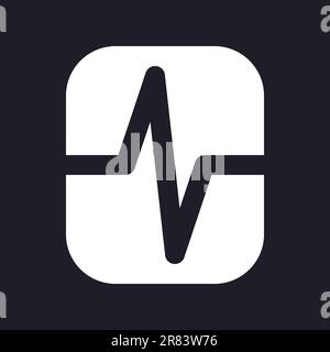 Heartbeat animation effect white pixel perfect solid ui icon Stock Vector