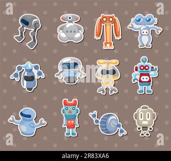 robot stickers Stock Vector