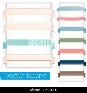 Retro ribbons banners and labels set. Vintage collection. Stock Vector