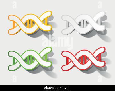 molecule in the form of a sticker Stock Vector