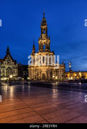 Dresden Cathedral, Cathedral of the Holy Trinity, Catholic Church of the Royal Court of Saxony, Katholische Hofkirche Stock Photo