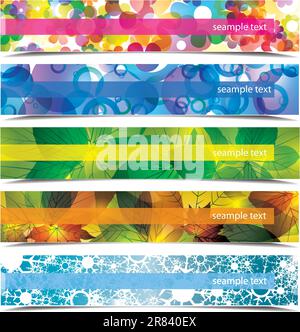 Vector set of abstract banners throughout the year Stock Vector