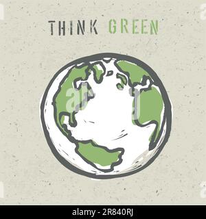 Think green poster design template. Vector, EPS10 Stock Vector