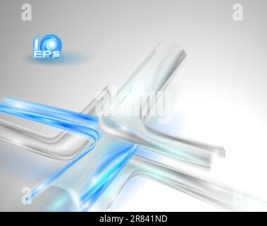 Abstract gray background with blue elements Stock Vector