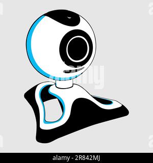 Web camera on light grey background Stock Vector