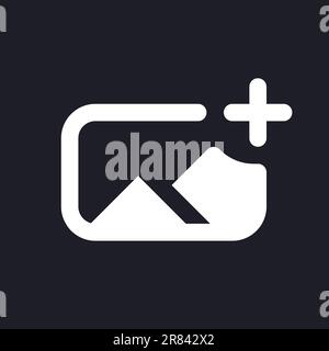 Add image white pixel perfect solid ui icon Stock Vector