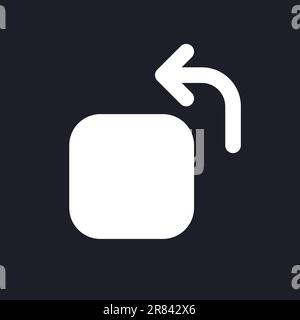 Rotate white pixel perfect solid ui icon Stock Vector