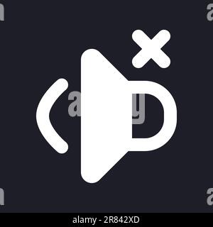 Volume off white pixel perfect solid ui icon Stock Vector
