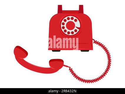 Old Vintage Telephone Cartoon illustration Stock Vector