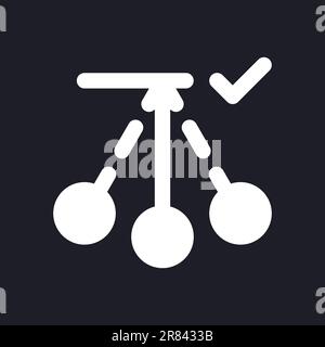 Pendulum movement applying white pixel perfect solid ui icon Stock Vector