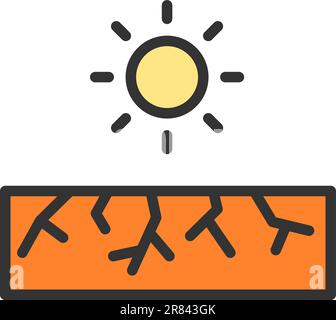 Drought icon vector image. Stock Vector