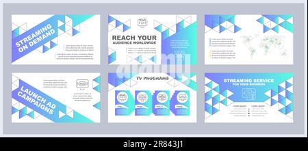 Streaming on demand presentation templates set Stock Vector