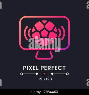 Sports streaming pink solid gradient desktop icon on black Stock Vector