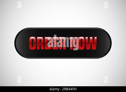 Order now button. Order now sign, key, push button, seal illustration design Stock Vector