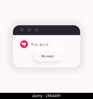 You suck. Sarcastic congratulation black humor message Stock Vector