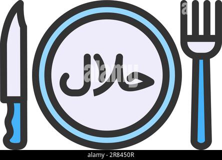 Halal Food icon vector image. Stock Vector