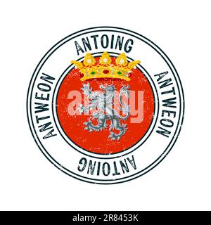 Antoing, Belgium city vector grunge rubber stamp over white background Stock Vector
