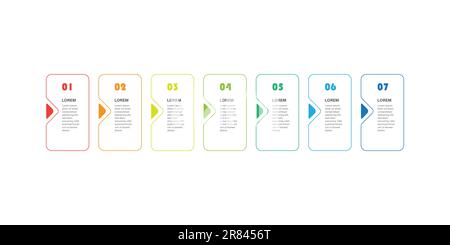 Colorful Modern Style Infographics Design - Set of Minimalist Numbered Geometric Shapes, Row of Labels Stock Vector