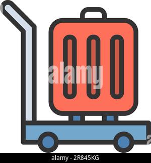 Luggage Cart icon vector image Stock Vector Image & Art - Alamy