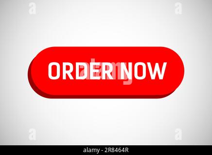 Order now button. Order now sign, key, push button, seal illustration design Stock Vector