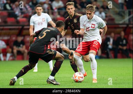 WARSAW, POLAND - JUNE 16, 2023: Friendly football match  Poland vs Germany 1:0. In action  Michal Skoras. Stock Photo