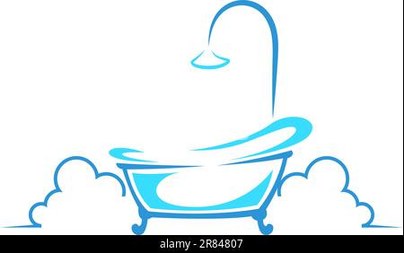 Bathtub logo icon design illustration Stock Vector
