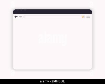 Sleek Clay Styled Modern Web Browser Window. Stock Vector