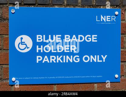 Grantham Train Station – In the car park a sign for Blue Badge Holder ...