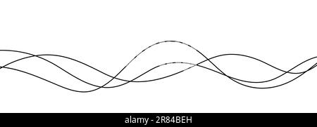 Thin line wavy abstract background. Vector illustration Stock Vector