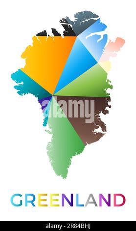 Colorful gradient travel logo of Greenland in geometric style ...