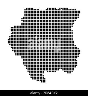 Suriname map. Map of Suriname in dotted style. Borders of the country filled with rectangles for your design. Vector illustration. Stock Vector