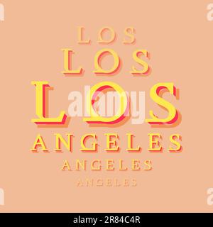 Los Angeles repeat word message Stock Vector