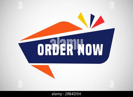 Order now button. Order now sign, key, push button, seal illustration design Stock Vector