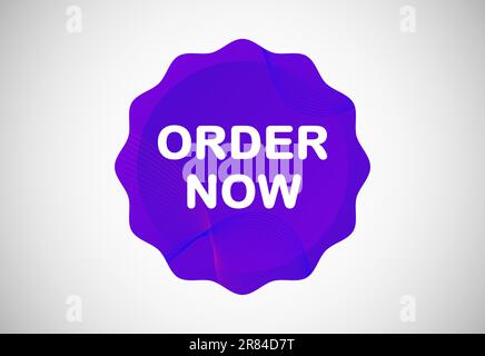 Order now button. Order now sign, key, push button, seal illustration design Stock Vector