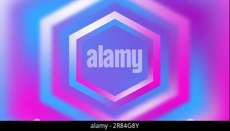Abstract purple and pink gradient hexagons bright juicy blurred abstract loop background. Stock Photo