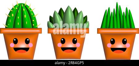 A set of houseplants in flower pots. Flowering plants. Vector icons on white background. flat tone and green tone.Flower design elements icon. Stock Vector