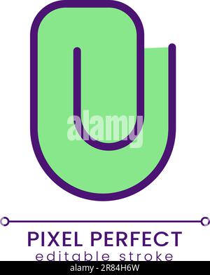 File upload button pixel perfect RGB color icon Stock Vector