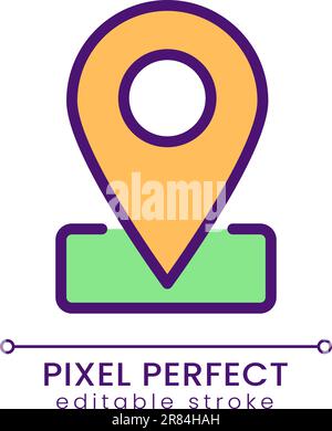 Location mark pixel perfect RGB color icon Stock Vector