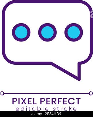 Speech balloon pixel perfect RGB color icon Stock Vector