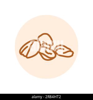 Pistachio black line icon. Natural organic super food. Pictogram for web page, mobile app, promo. Stock Vector