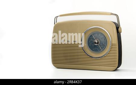 Vintage Radio isolated on a white background. Stock Photo
