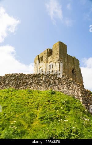 The Keep of the medieval castle, Scarborough, North Yorkshire, England Stock Photo