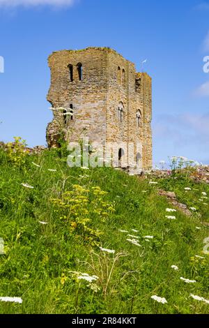 The Keep of the medieval castle, Scarborough, North Yorkshire, England Stock Photo