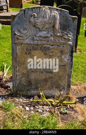 Author Anne Bronte's grave in the cemetery of St Marys with Holy Apostles parish church, Scarborough, North Yorkshire, England Stock Photo