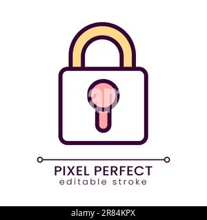 Lock pixel perfect RGB color icon Stock Vector