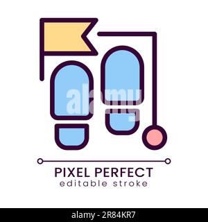 Steps pixel perfect RGB color icon Stock Vector