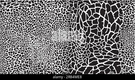 Leopard and giraffes skin seamless background Stock Vector